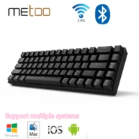 metoo mechanical keyboard wireless bluetooth2 4ghz blue red brown switch gaming keyboard for mac windows android ruus