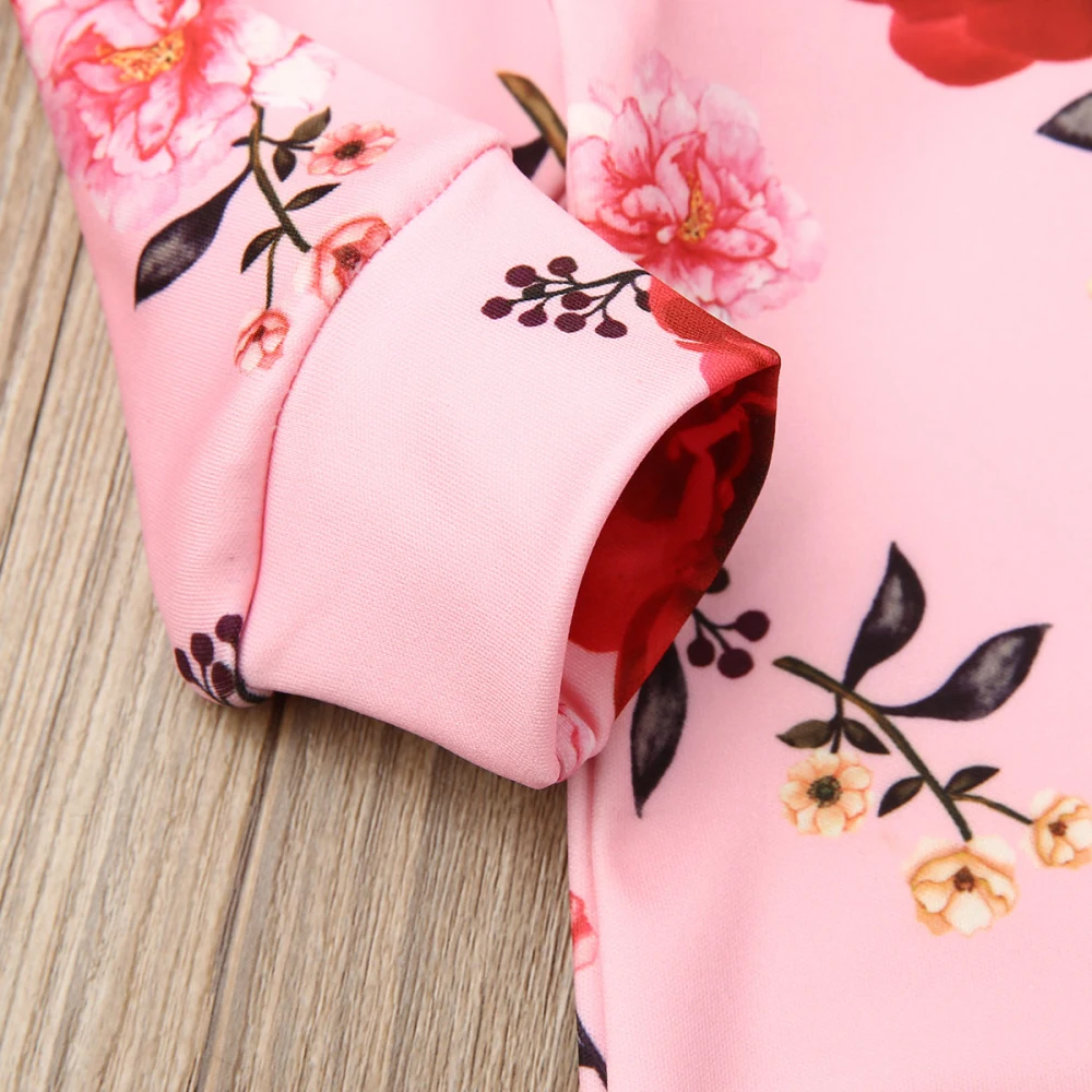 Комбинезон с цветочным принтом для новорожденных девочек комбинезон длинными