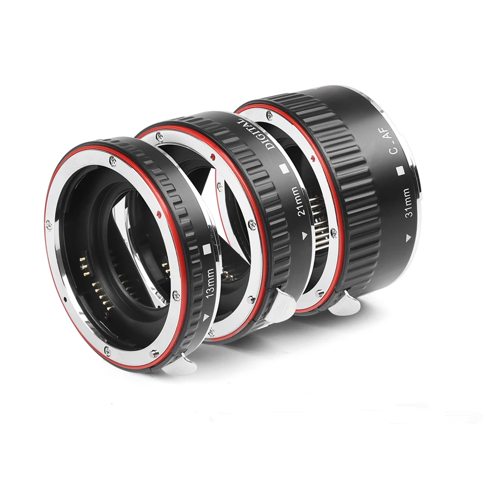 Красное металлическое TTL Автофокус Макро Удлинительное Кольцо для Canon 600d 500d 80d EOS EF