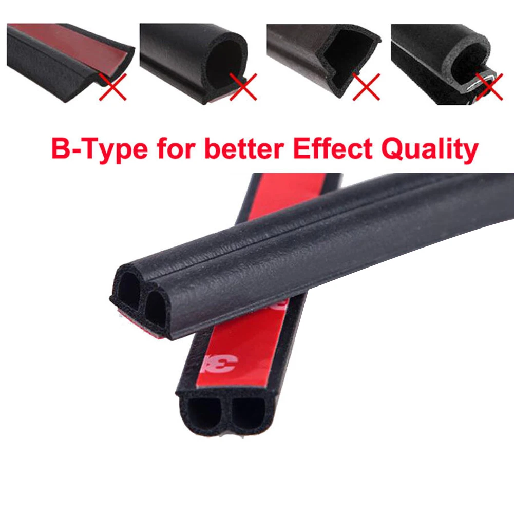 

5 Meters 10 Meters Car Door Seal Strip B Type Car Rubber Seal Strip Insulation Waterproof Noise Insulation Weatherstrip Sound