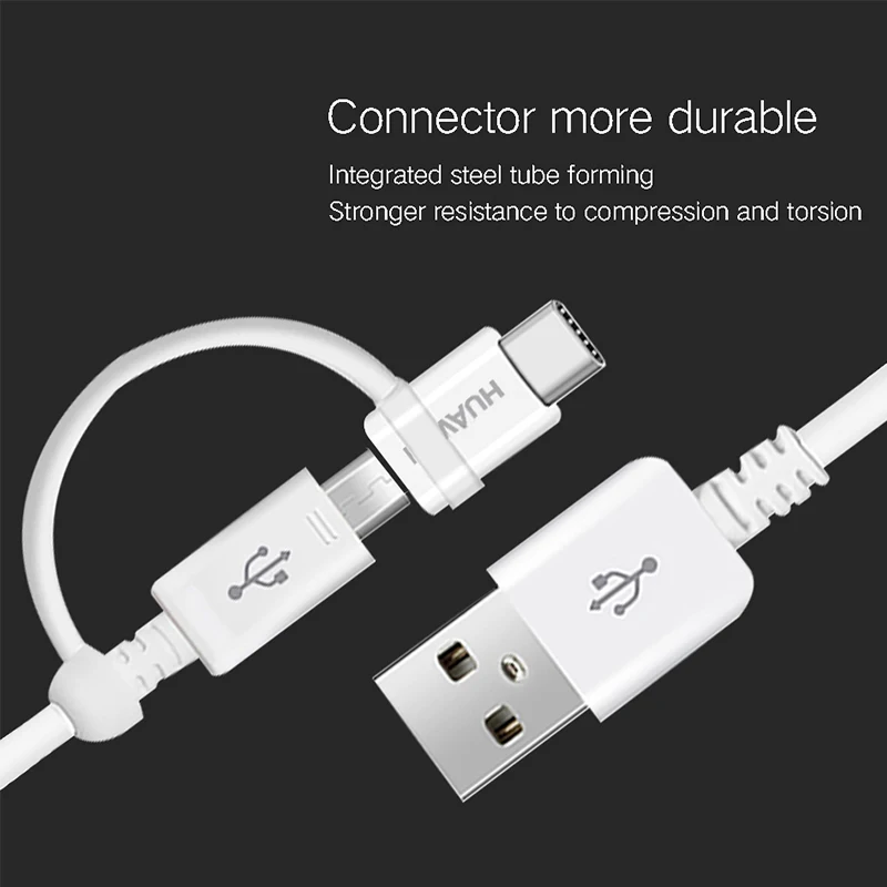 2 в 1 Micro USB type C кабель huawei P20 Pro быстрое зарядное устройство 2A 1,5 M type-C зарядный кабель Honor 8 9 V9 P7 P8 P9 P10 lite