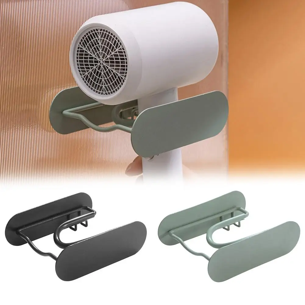 

Держатель для фена из углеродистой стали для ванной комнаты, настенная стойка без перфорации, держатель для фена с электрической проволочн...