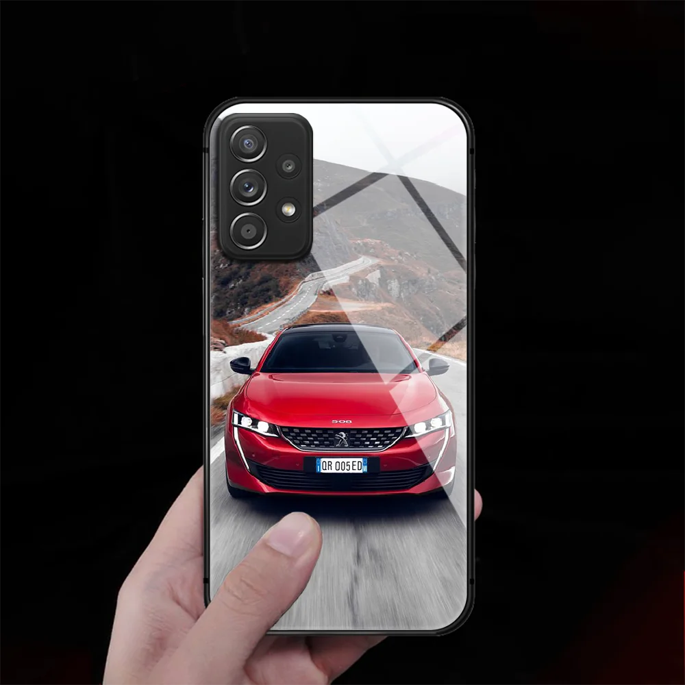 

Car Peugeot Tempered Glass Phone Case Cover For Samsung Galaxy A M 10 12 20E 21 31 40 50 51 52 70 71 72 S
