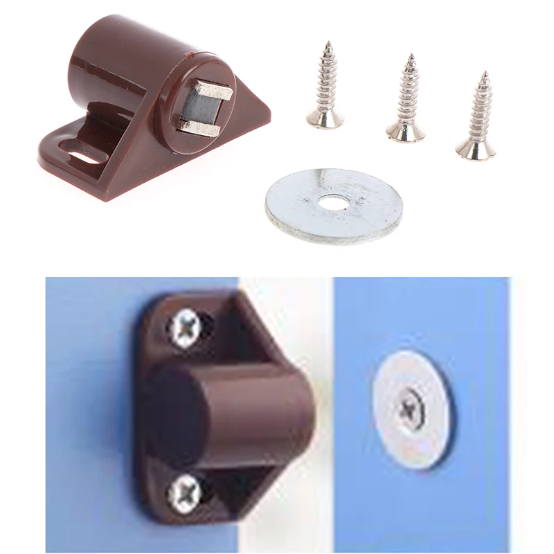 

1Set ABS Round Magnetic Door Catches Latch Cabinet & Furniture Shutter Magnetic Catch Closer for Cupboards Drawers Closet