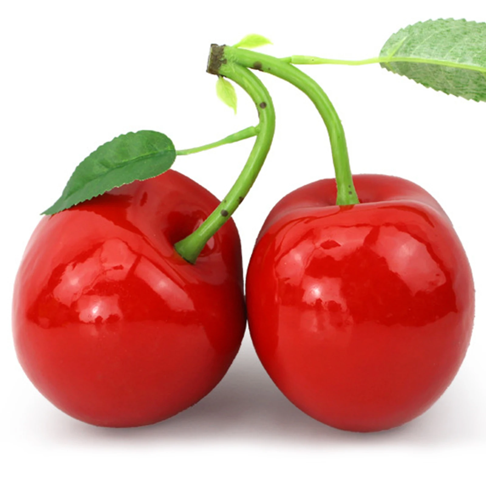 

Double Cherry Ornaments Artificial Fruit Simulation Food Model Photography Props Dia 10cm Foam Toy Cherries