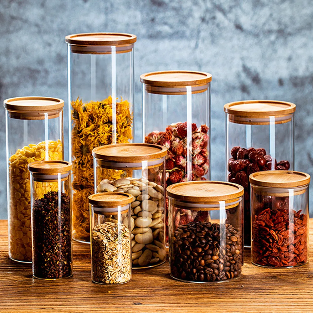 Кухонная банка для хранения стеклянные банки герметичные с крышкой бутылки