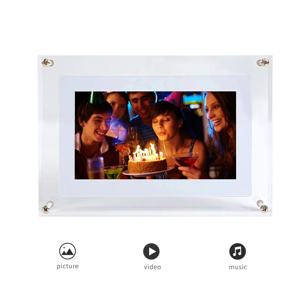 Горизонтальный дисплей 5 дюймов NFT акриловая рамка для фотографий с 1G внутренней