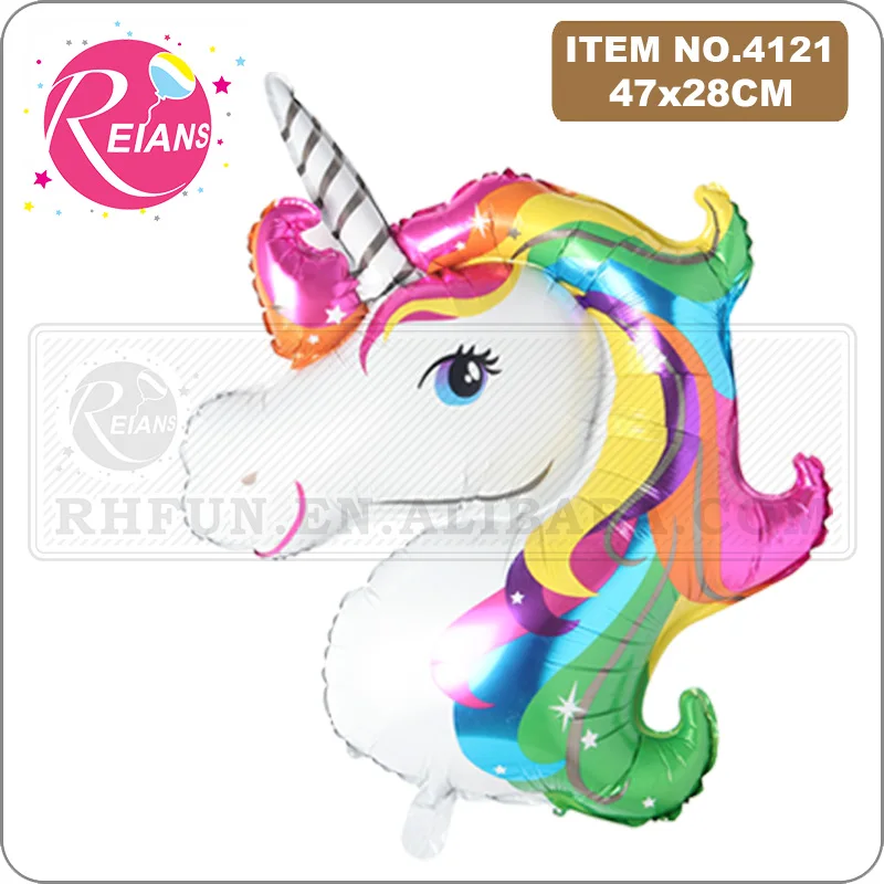 Mini baby shower favor birthday party children Animal unicorn head balloon decor rainbow supplies wedding child globos | Дом и сад