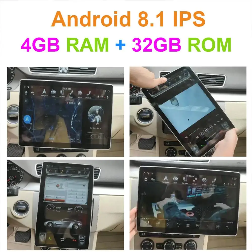 12,8 дюймов ips экран 4 Гб+ 32 ГБ Android 8,1 универсальный автомобильный Радио Стерео gps навигация для Kia hyundai Toyota Honda Nissan Wifi 4G
