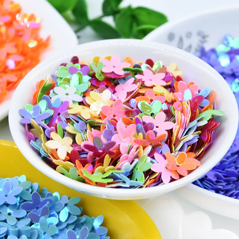 Цветочные пайетки 10 мм из ПВХ с пятью лепестками для шитья рукоделия свадьбы