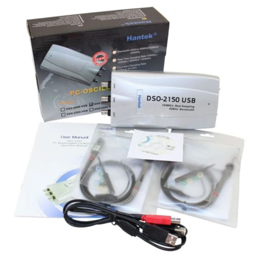 

Hantek DSO-2150 60MHz 2 Channel Oscilloscope Portable handheld PC-Based USB Virtual Oscilloscope Digital Oscilloscope