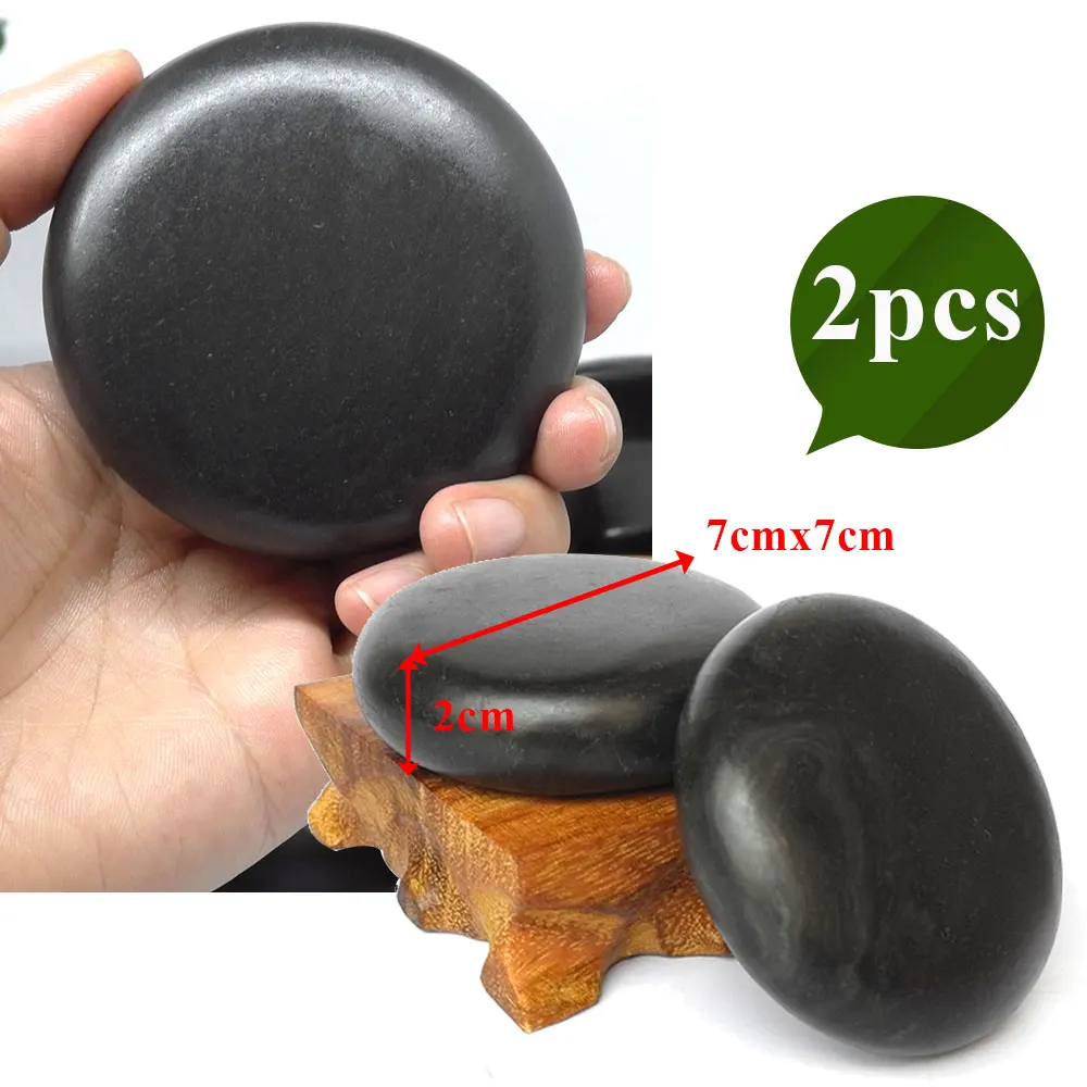 2pcs 7x7xcm Горячий камень, массажный набор, снимает стресс, боль в спине, забота о здоровье, акупрессура, лава, базальтовые камни для здоровья, горячий спа-рок - Цвет: 2pcs 7x7xcm