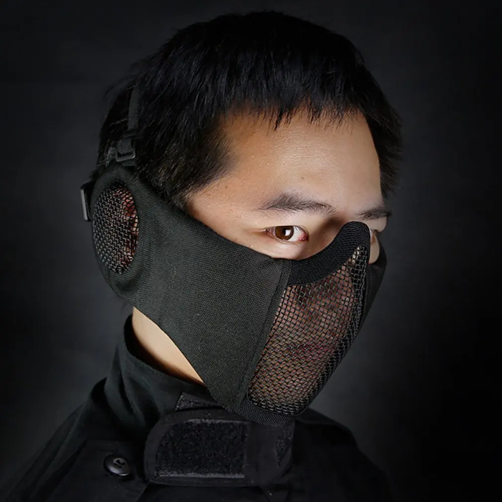 Складная тактическая полулицевая защитная маска сетчатая Нижняя для лица с