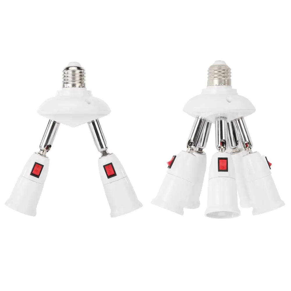 E27 Splitter 2/3/4/5 Heads Lamp Base Adjustable LED Light Bulb Holder Adapter Converter Socket High Quality | Освещение