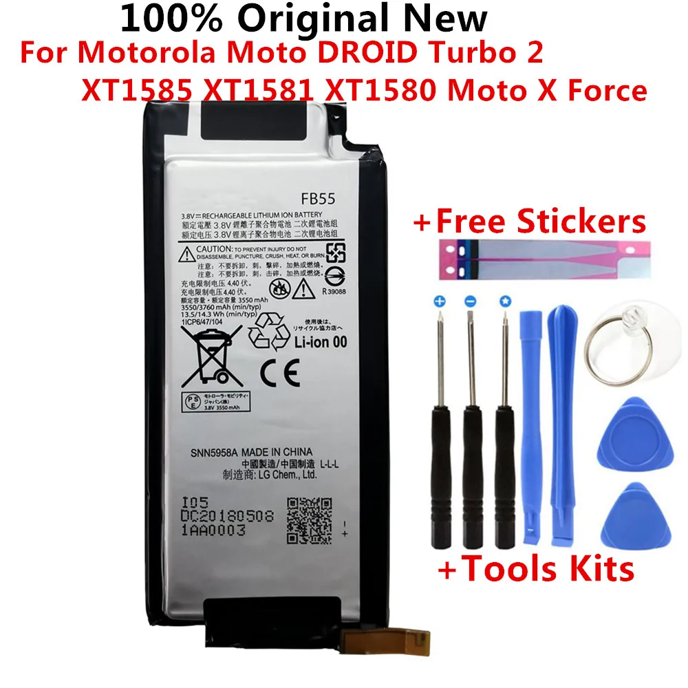 

100% Original New 3550mAh FB55 Battery For Motorola Moto DROID Turbo 2 XT1585 XT1581 XT1580 Moto X Force Phone batteries