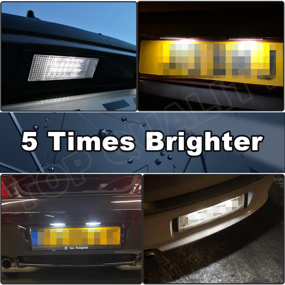 

For BMW E81 E85 E86 E87 E89 E63 E64 F12 F20 Mini Cooper R55 R55N R60 R61 Fiat 3W LED License Number Plate Light OEM#:63267193294
