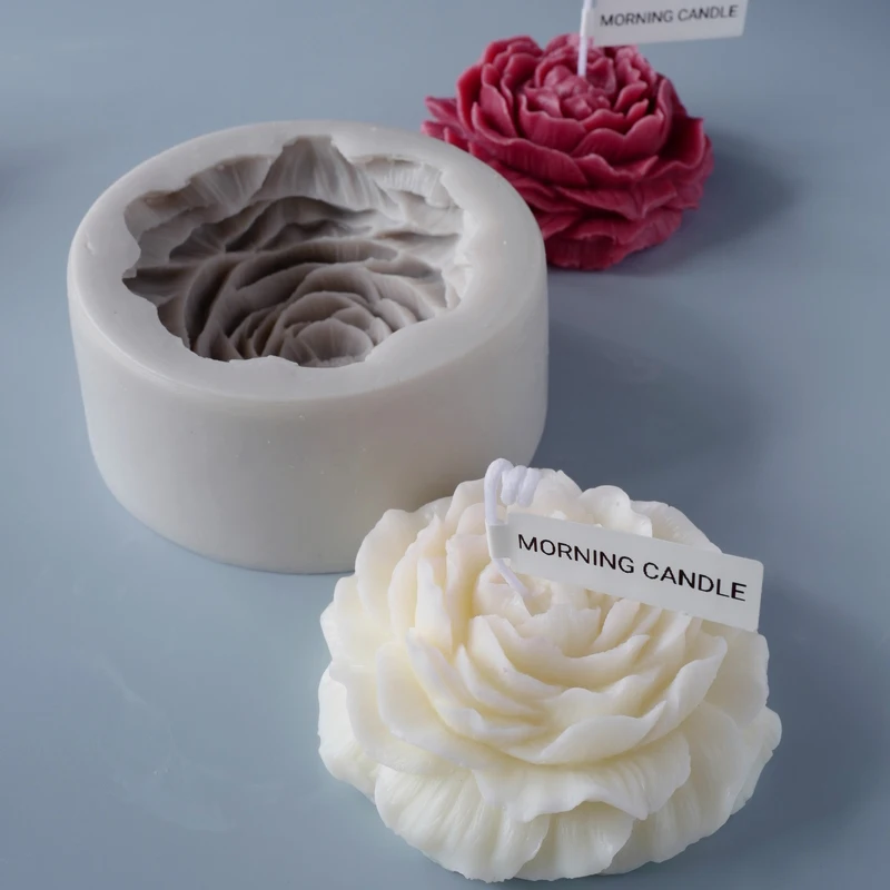 

Aromatherapy Candle Mold Handmade Diy Aromatherapy Candle Silicone Mold Large Peony Handmade Soap Model Plaster Mould