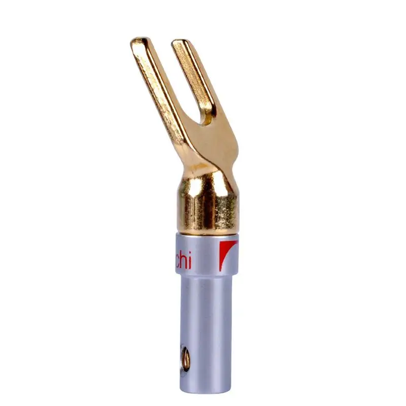 Y Plug 45 градусов винт Лопата Разъем для провода динамика DIY упаковка из 16 (8 черный 8