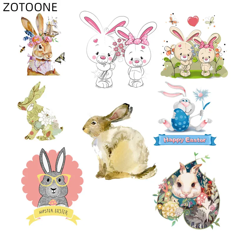 ZOTOONE гладить на Пасху нашивки на одежду нашивки Кролик милые стикеры для детей передачи тепла приложения 