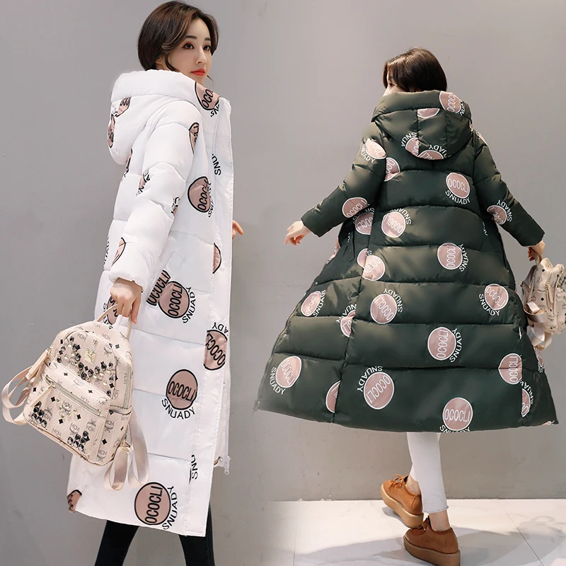 Зимнее пальто для женщин с хлопковой подкладкой одежда длинного размера плюс