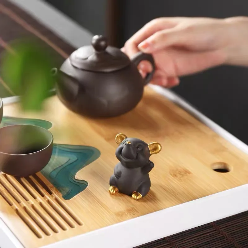 Лиловая глина мультфильм Маленькая мышка чай домашнее животное чайный поднос