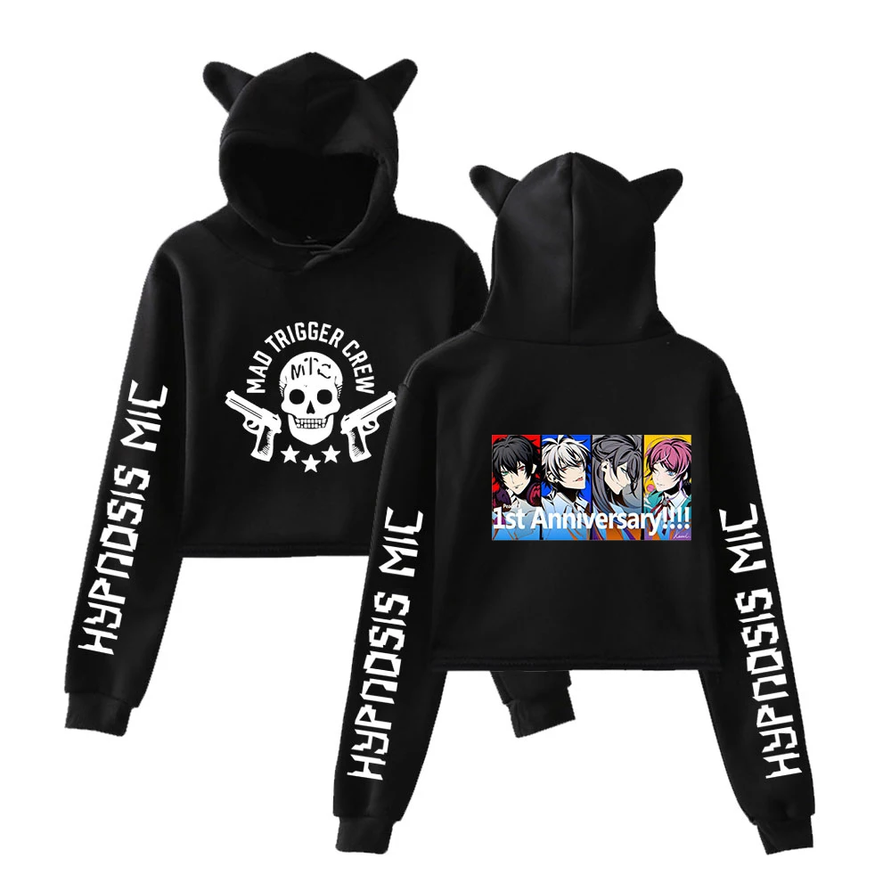 

Print Hypnosis Mic spring hot sale Kawaii cat ear cotton hoodie casual all-match pullover loose hoody comfortable sexy hoody top