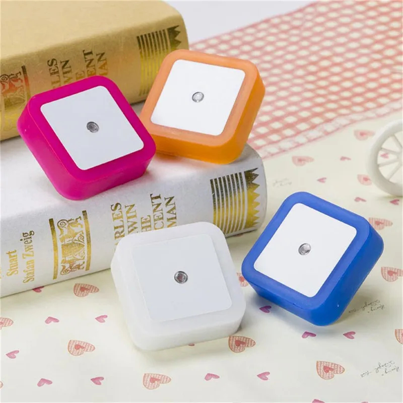 Mini Newest Light Sensor Control Night EU US UK Plug Novelty Square Bedroom lamp For Baby Gift Living room | Лампы и освещение