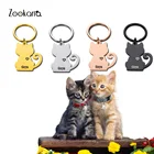 Персонализированная бирка для кошек из нержавеющей стали на заказ идентификационная бирка для кошек и котят с гравировкой ожерелье-подвеска для кошек аксессуары для домашних животных форма мяка