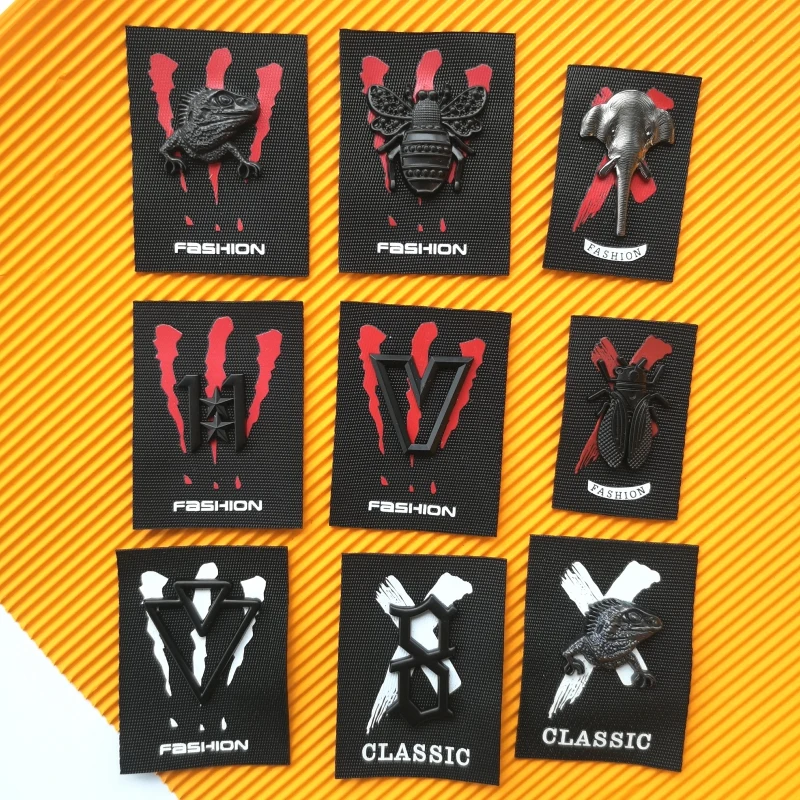 

embroidery metal patch embroideried number appliques bee badges elephant patches for clothing CA-3128
