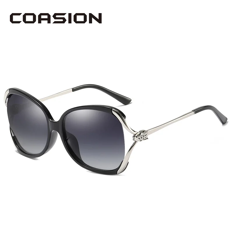 

COASION Brand Designer Large Frame Butterfly Sunglasses Women Polarized Elegant Lady Sun Glasses Retro Shades for Women CA1245