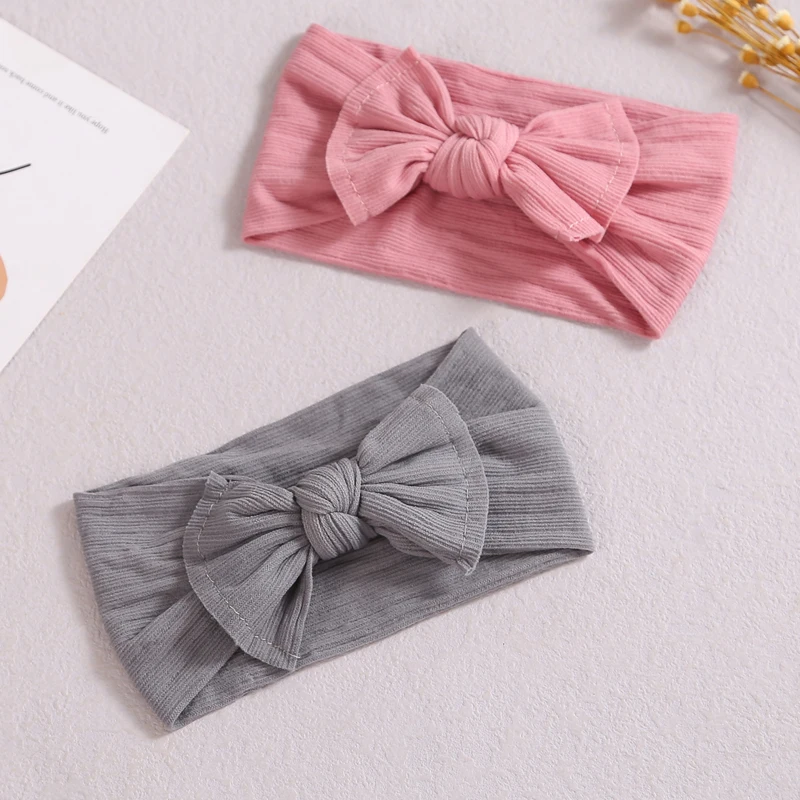 Turbante para beb&eacute; y ni&ntilde;a, diademas con lazo para ni&ntilde;os, accesorios de nudo, bandas el&aacute;sticas para el pelo, diadema hueca para foto de reci&eacute;n nacido-1