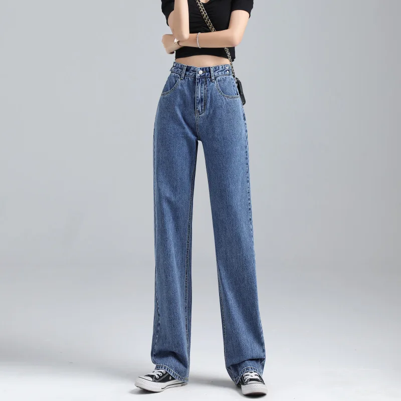

Woman Boyfriend Straight Denim Pants High Waist Full Length Mom Jeans Femme 2020 Nouveau Broeken Dames C10609