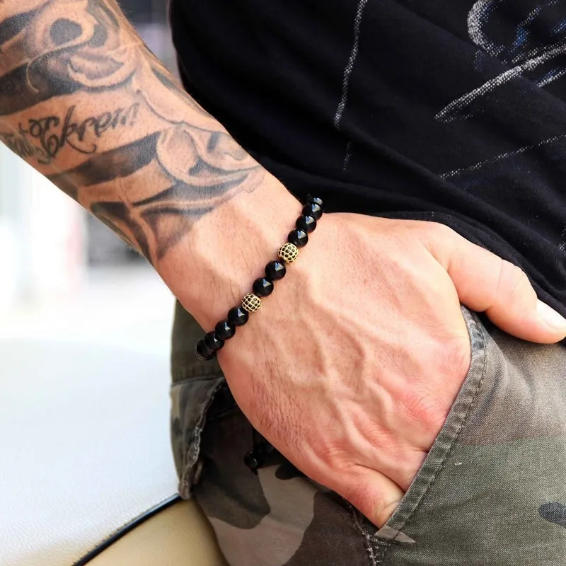 2 шт./компл. мужской браслет 2020 новая мода сделай сам 8 мм из шариков простой