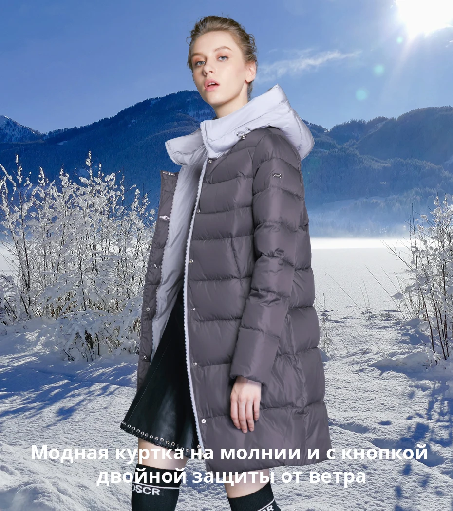 ICEbear Новинка с капюшоном куртка облегающая женская зимняя высокое качество бренда одежды двусторонняя молния на ветрозащитном куртке GWD18192I