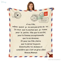 french to my daughter son flannel blanket new letter printed quilts air mail 3d print keep warm sofa child blanket home textiles