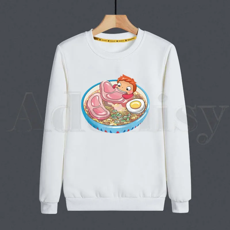 

Толстовка Ponyo на скале у моря, худи в стиле морем, Миядзаки Хаяо, свитшот с принтом, трендовая Мужская одежда, хип-хоп мужские толстовки