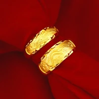 24k gold engagement rings for women dragon phoenix couple rings gold promise rings for couple women men wedding rings jewelry