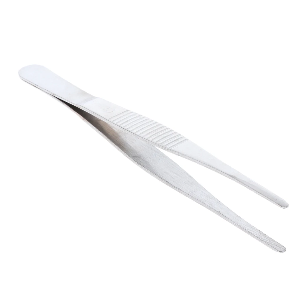 

Straight Tweezers Made of Stainless Steel, Serrated Tip, Laboratory, 140mm