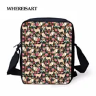 WHEREISART женская сумка милые мопс, собака, животные печати сумка для девочек маленькая сумка-тоут сумка женская сумка через плечо 2021