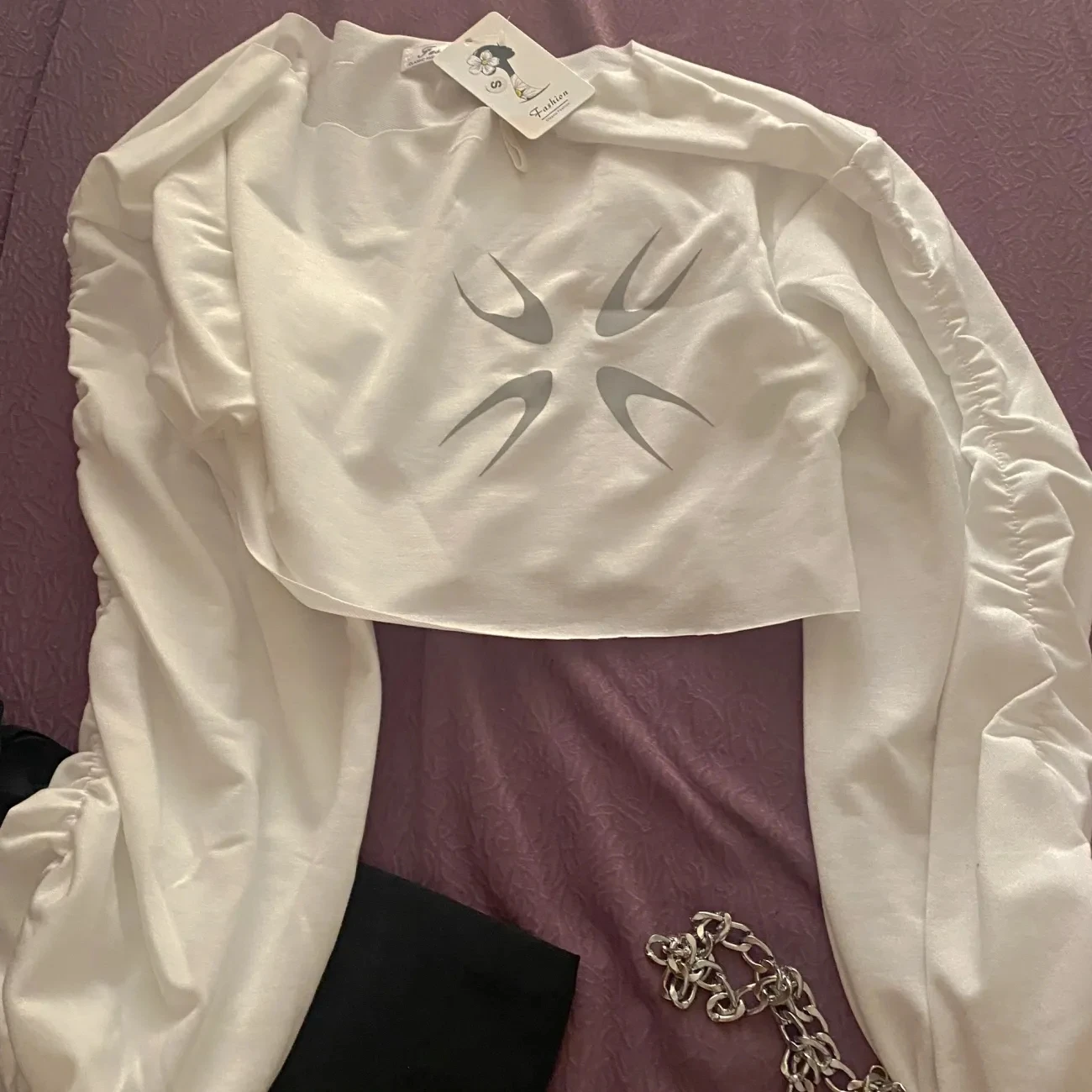 

Summer 2 Pcs Women Loose Casual Long Lantern Sleeve Short Blouses Tops And Slim Ripped Holes Party Ladies Skirt Suit NS321