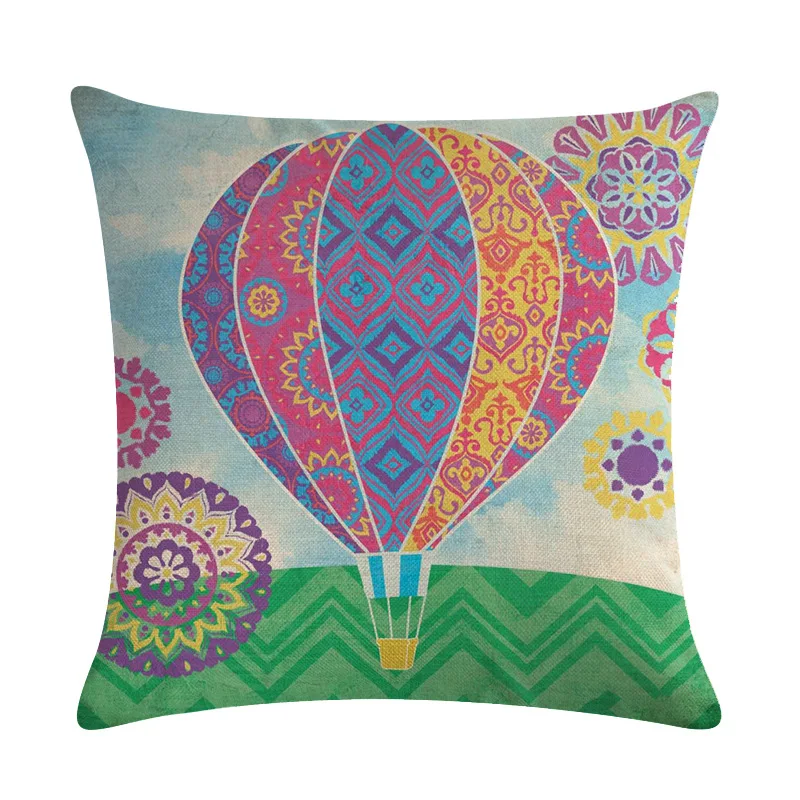 Чехол на подушку в богемном стиле с рисунком воздушного шара Наволочка для