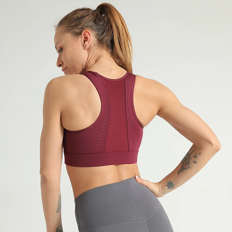 Women High Stretch Sports Bras Quick Dry Padded Yoga Top Fitness Running Gym Tank Tops Racerback Breathable Female | Спорт и