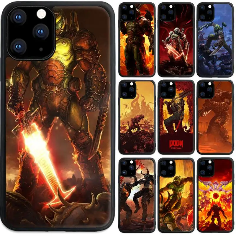 

Hot Games Eternal Doom Phone Case For Iphone 5 SE 2020 6 6s 7 8 plus X Xr XS 11 12 13 Mini Pro Max PC Fundas Cover