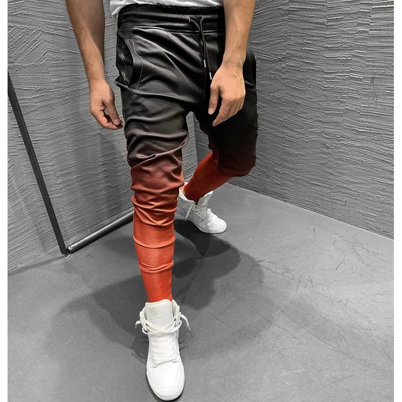 Джоггеры мужские спортивные брюки с градиентным цветом эластичный спортивный