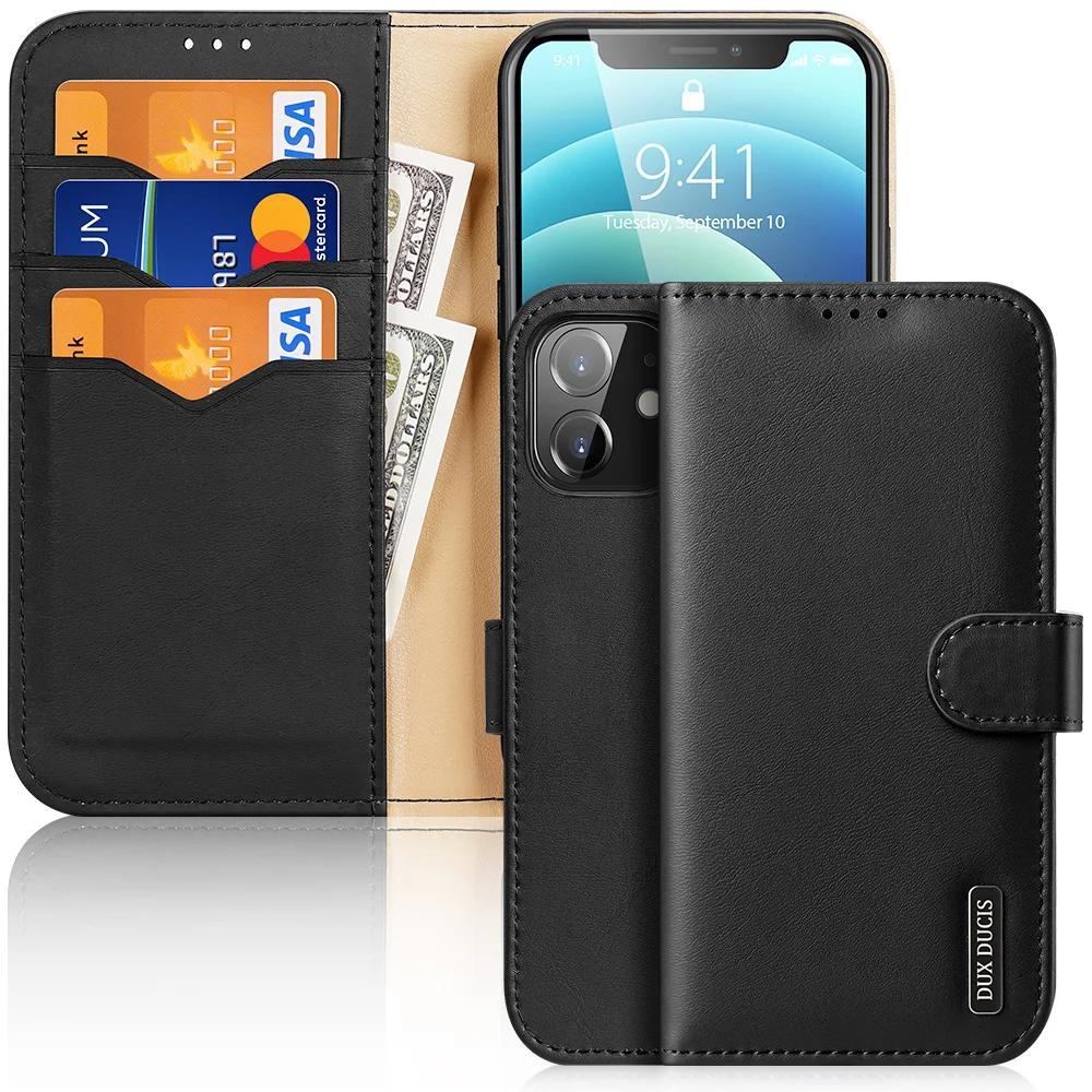 

For Apple iPhone 12 Pro Max 6.7 inch Phone Case Cover Classic Genuine Leather Stand Wallet Multi Card Slot Soft and smooth