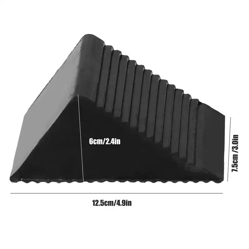

Garage Tire Chock Rubber Black 12.5x7.5x6cm Car Tire Stop Block for Courtyard Car Emergency Braking