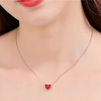 korea fashion neck chain double sided heart pendant choker necklace for women stainless steel gold female jewelry cheap items