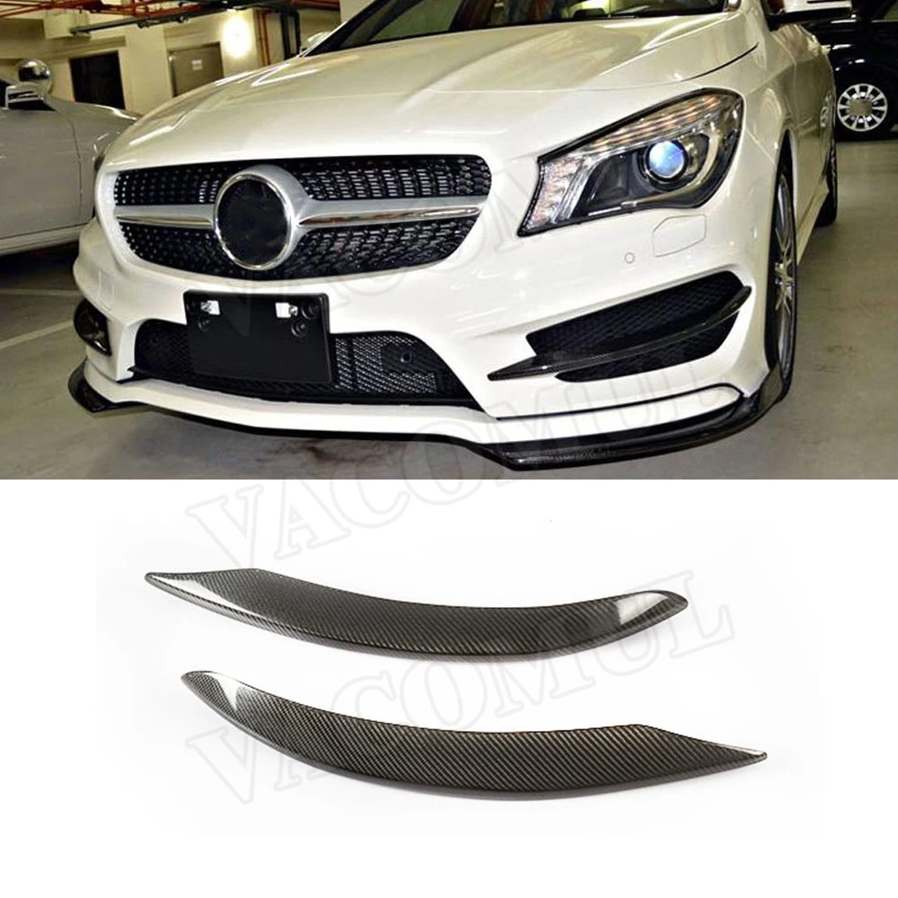 

Carbon Fiber Front Fog Lamp Air Vent Middle Trim Strip Covers Canards For Mercedes Benz CLA Class W117 CLA250 Sport 2014-2016