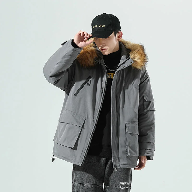 Парка мужская зимняя с х/б подкладкой капюшоном B386