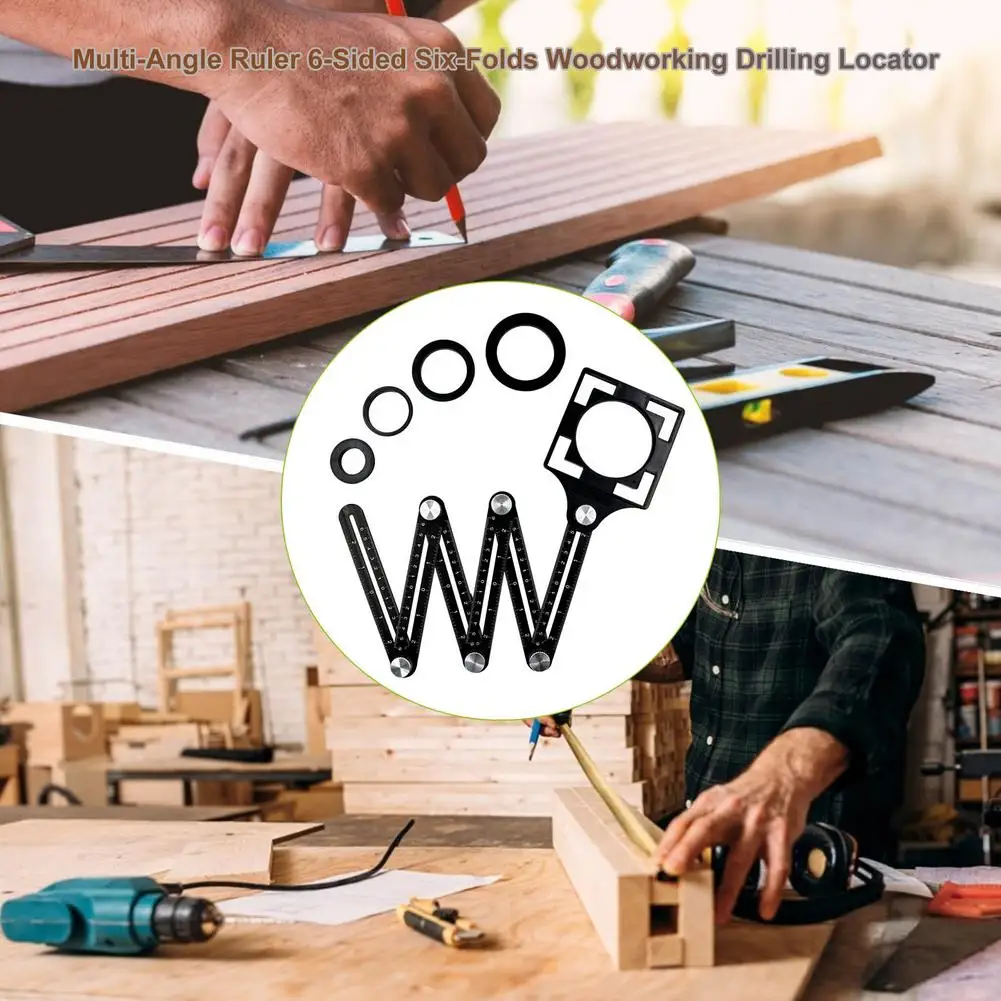 Линейка складная 6 сторон многоугольная шаблон формы перфорированная |